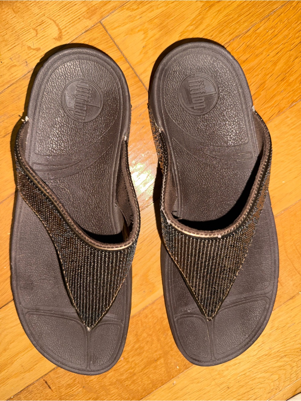 FitFlop Classic bronze sequin thong sandals